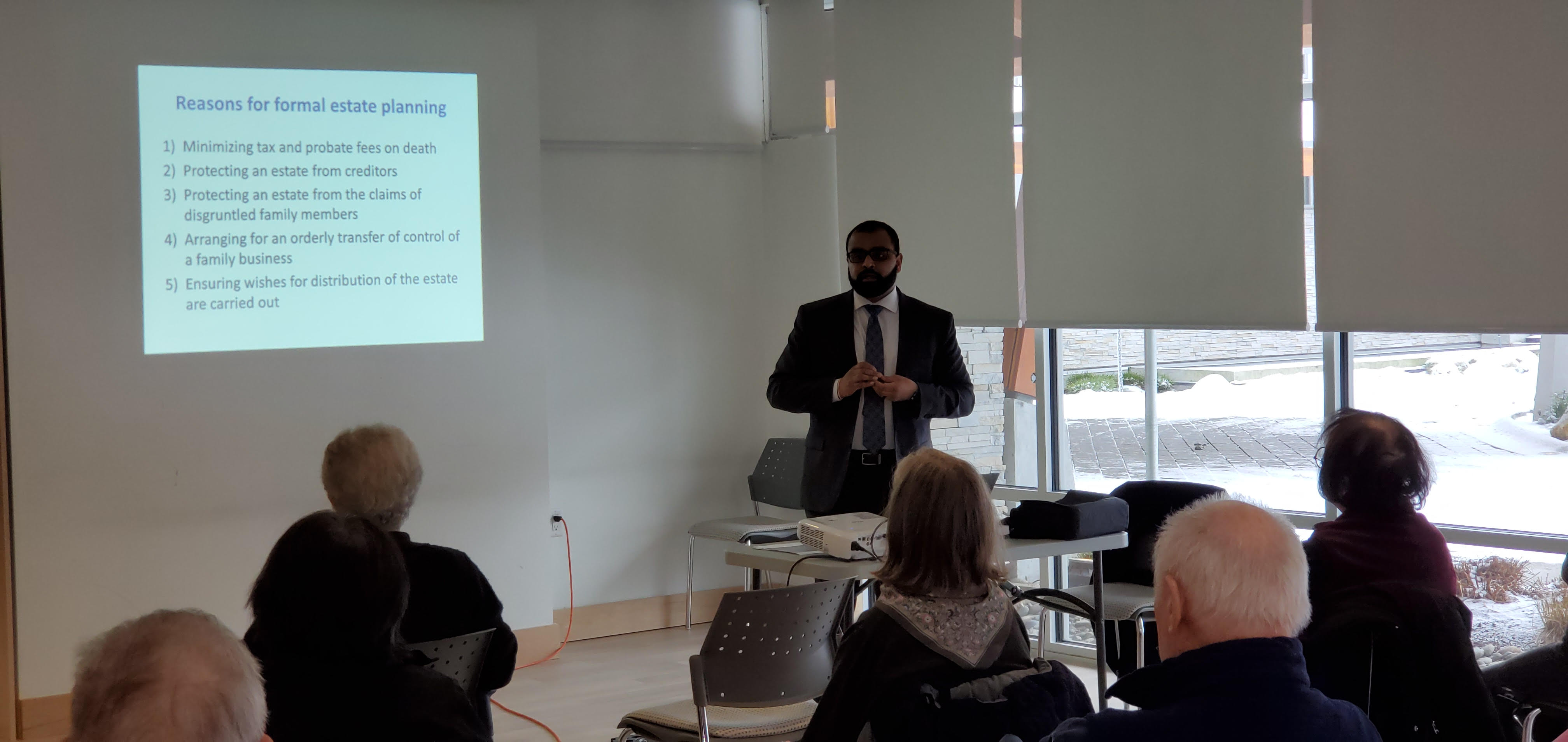 Sasha Ramnarine providing Estate Planning advice at Granville Gardens