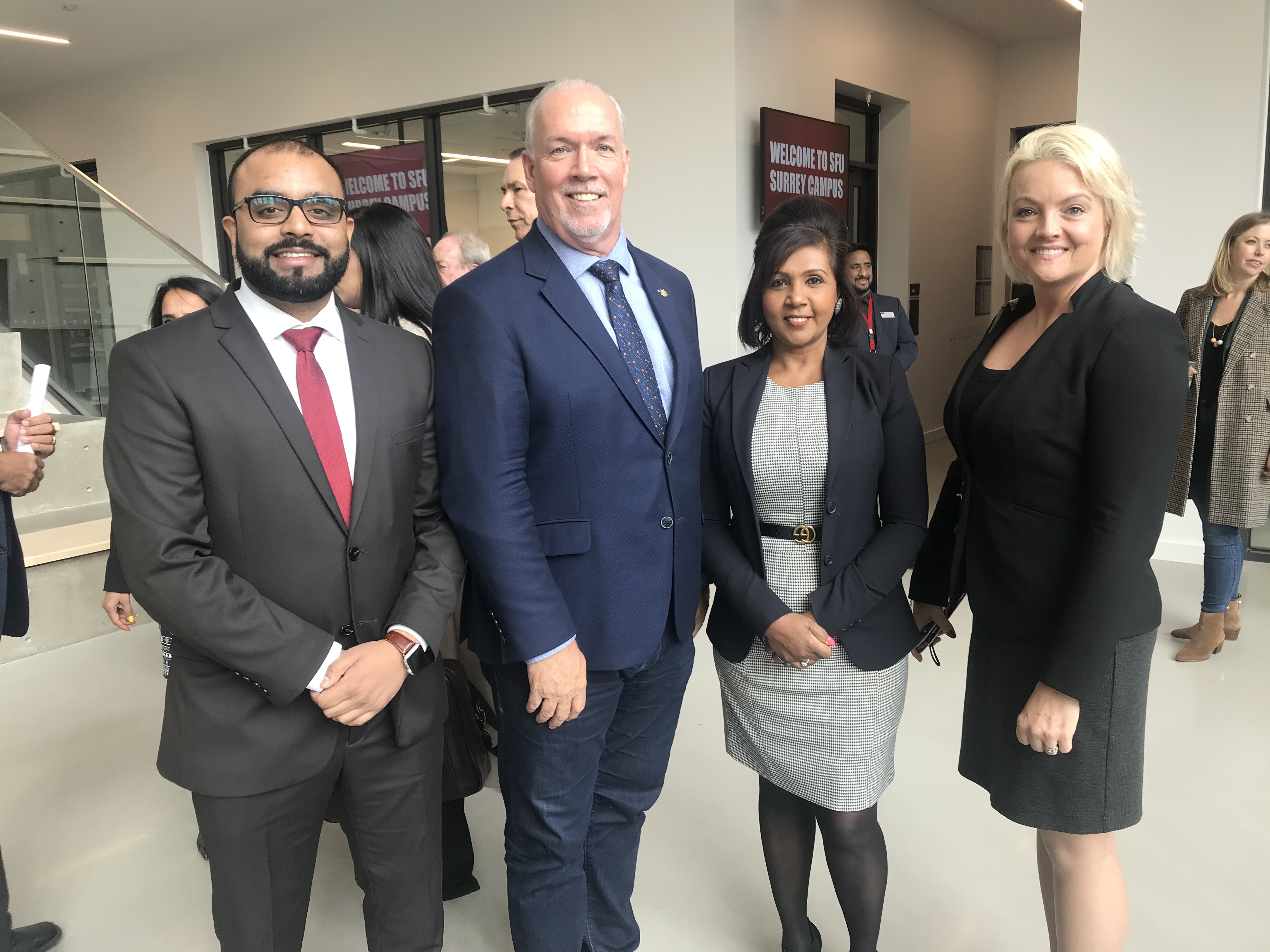 Sasha Ramnarine with Premier Horgan on the Announcement of the Quantum Computing Institute at SFU Surrey